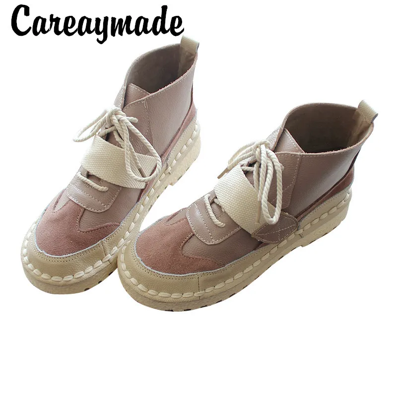 Careaymade-Arts and crafts hand sewing, lace round head boots, retro Casual boots, comfortable soft bottom college wind boot
Careaymade-Arts and crafts hand sewing, lace round head boots, retro Casual boots, comfortable soft bottom college wind boot