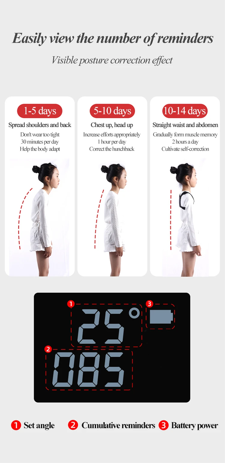 Corrector de postura inteligente, Corrector de postura jorobada, cinturón de entrenamiento de hombros, corrección de columna vertebral, soporte de espalda 8 Corrector de postura inteligente Corrector de postura inteligente, Corrector de postura jorobada, cinturón de entrenamiento de hombros, corrección de columna vertebral, soporte de espalda » Corrector de postura inteligente