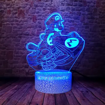 Driving Mario Figurines Juguetes 3D Illusion LED Desk Nightlight Colorful Changing Light Super Mario Bros Anime Figure Toys
Driving Mario Figurines Juguetes 3D Illusion LED Desk Nightlight Colorful Changing Light Super Mario Bros Anime Figure Toys