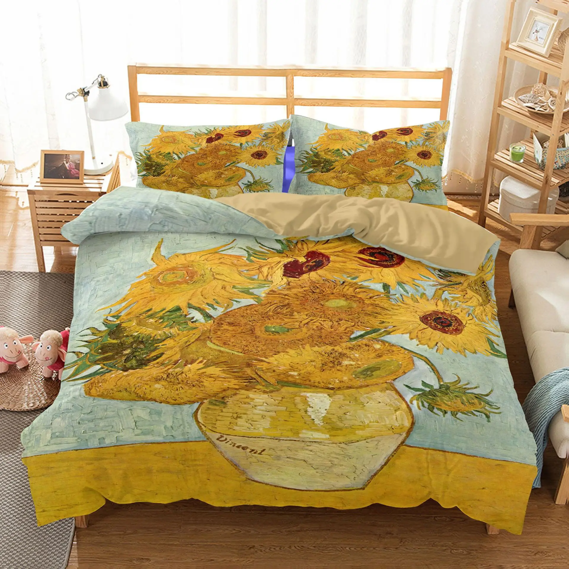 Celebrity Van Gogh Sunflower Printing Pattern Bedding Sets Comforter Cover with Pillowcase 2/3Pcs Single/Twin/Queen/King 11 Size
Celebrity Van Gogh Sunflower Printing Pattern Bedding Sets Comforter Cover with Pillowcase 2/3Pcs Single/Twin/Queen/King 11 Size