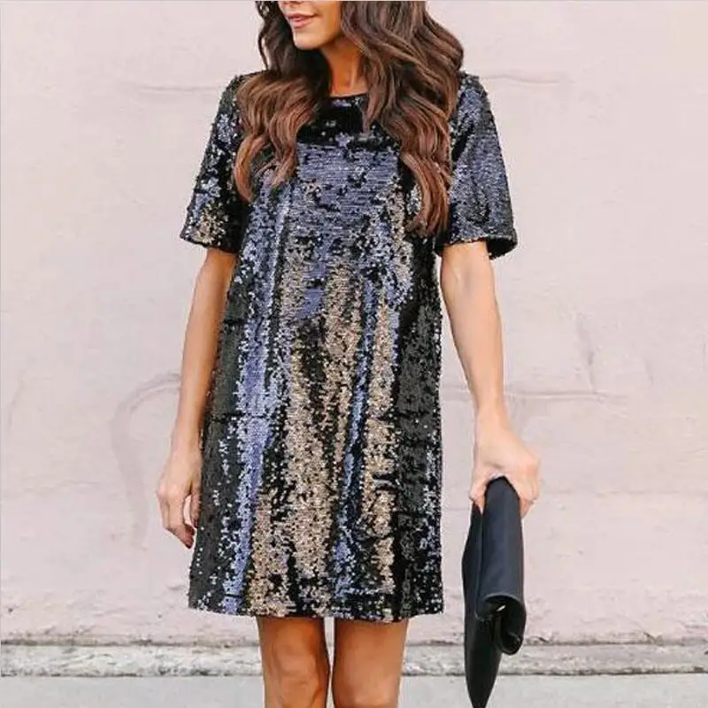 Fashion Sequin Women Dress 2019 Summer Glitter Dress Short Sleeves Elegant Casual Club Party Dresses
Fashion Sequin Women Dress 2019 Summer Glitter Dress Short Sleeves Elegant Casual Club Party Dresses