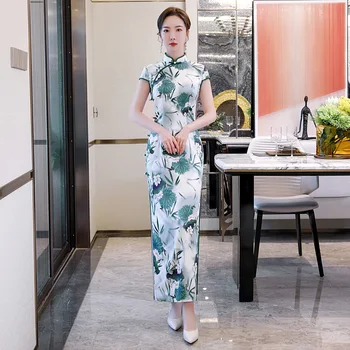 Plus Size 4XL Chinese Women's Elegant Long Qipao Printed Lady Qipao Silm Dress Oriental Female Cheongsam Sexy Dress Clothing
Plus Size 4XL Chinese Women's Elegant Long Qipao Printed Lady Qipao Silm Dress Oriental Female Cheongsam Sexy Dress Clothing