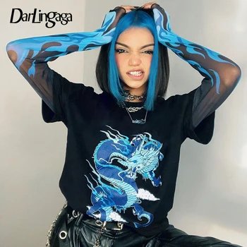 Darlingaga Streetwear Dragon Print Gothic Female T-shirt Flame Fire Mesh Patchwork Tops Tees Punk Cotton Autumn T shirt Clothes
Darlingaga Streetwear Dragon Print Gothic Female T-shirt Flame Fire Mesh Patchwork Tops Tees Punk Cotton Autumn T shirt Clothes