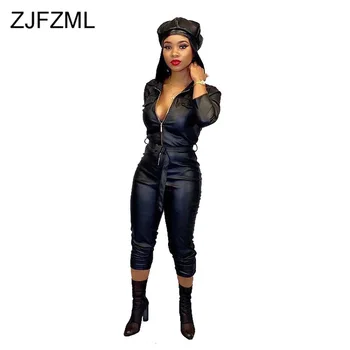 PU Leather Plus Size Romper Women Jumpsuit Turn Down Collar Full Sleeve Bandage Overall Autumn Winter Zipper Up Sashes Playsuit
PU Leather Plus Size Romper Women Jumpsuit Turn Down Collar Full Sleeve Bandage Overall Autumn Winter Zipper Up Sashes Playsuit