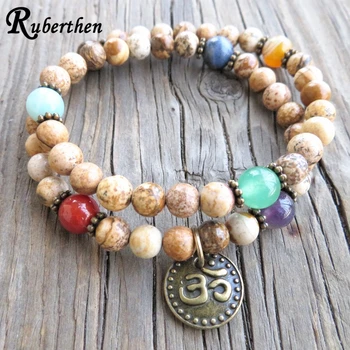 Ruberthen New Design 54 Mala Yoga Bracelet 6 mm Picture J asper Crystals Manifest Jewelry 7 Chakra Energy Protection Bracelet 
Ruberthen New Design 54 Mala Yoga Bracelet 6 mm Picture J asper Crystals Manifest Jewelry 7 Chakra Energy Protection Bracelet