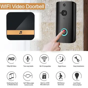 with Ding-Dong Smart Wifi Doorbell Video Doorbell Video Door Phone Intercom Visual Ring Camera Two Way Audio Multifunctional
with Ding-Dong Smart Wifi Doorbell Video Doorbell Video Door Phone Intercom Visual Ring Camera Two Way Audio Multifunctional