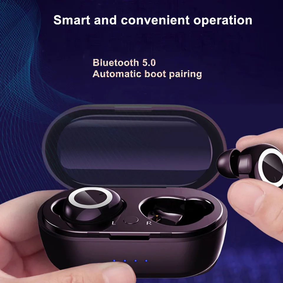 Wireless Earphones Bluetooth 5.0 Handsfree Headphone Stereo Headset sport Earbuds Earphone with Mic For iPhone Samsung Xiaomi