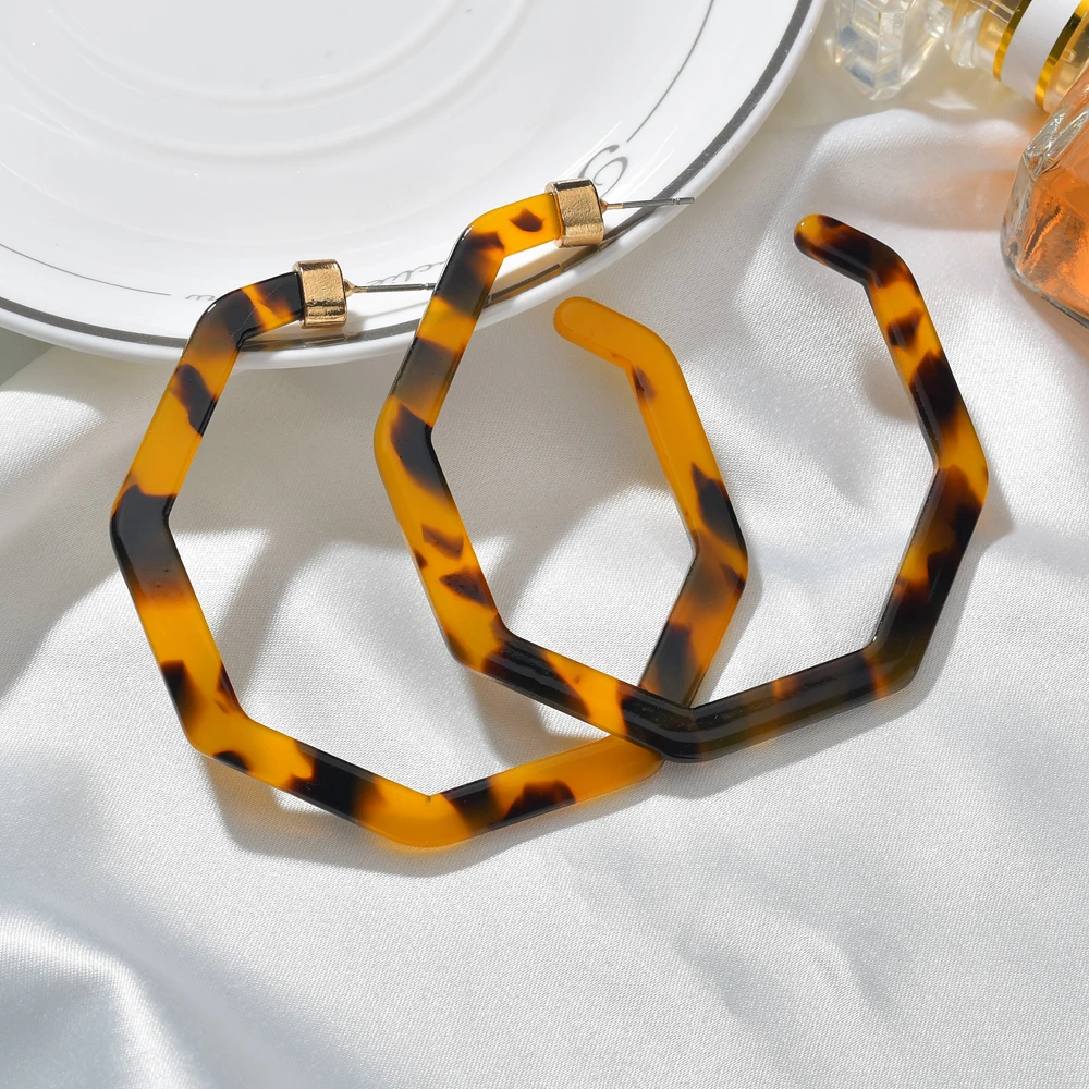 Fashion Bohemia Acrylic Acetate Hoop Earrings For Women Vintage Leopard Print Circle Hoops Alloy Earring Jewelry Female
Fashion Bohemia Acrylic Acetate Hoop Earrings For Women Vintage Leopard Print Circle Hoops Alloy Earring Jewelry Female