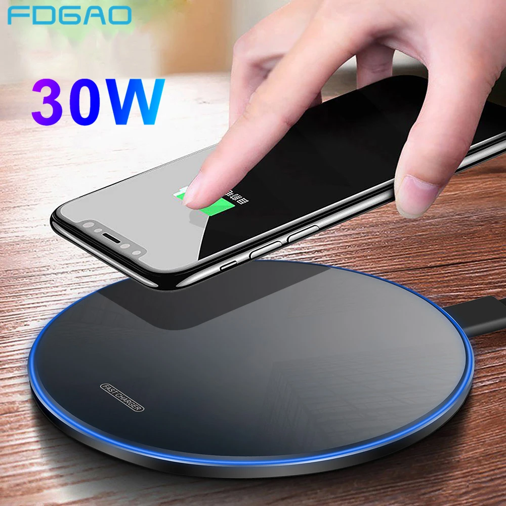 Беспроводное зарядное устройство 30 Вт для iPhone 13 12 Pro Max 11 XS XR X 8 Qi, устройство для быстрой зарядки для Xiaomi Mi 10 9 Samsung S21 S20 S10 Note 20 
Беспроводное зарядное устройство 30 Вт для iPhone 13 12 Pro Max 11 XS XR X 8 Qi, устройство для быстрой зарядки для Xiaomi Mi 10 9 Samsung S21 S20 S10 Note 20