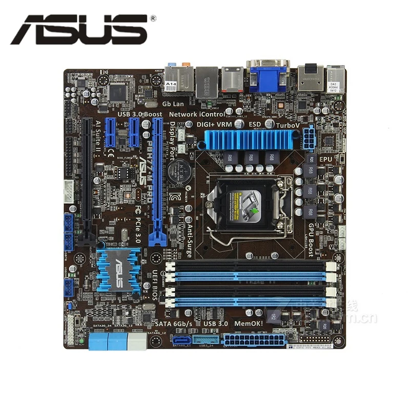 LGA 1155 Оригинал ASUS P8H77 M Pro 1600 МГц DDR3 Материнская плата H77 USB3.0 настольный компьютер ПК