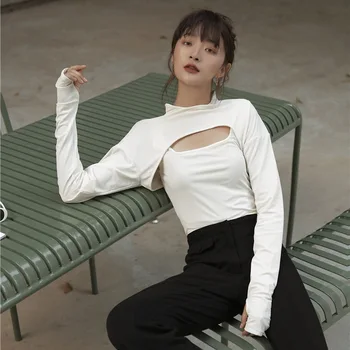 Long Sleeve Two Way Wear Street Style White T-shirt Soft and Stretch Women Shirts Sexy Hollow Out Top Clothing with Thumbholes
Long Sleeve Two Way Wear Street Style White T-shirt Soft and Stretch Women Shirts Sexy Hollow Out Top Clothing with Thumbholes