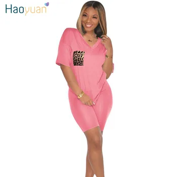 HAOYUAN Two Piece Set Tracksuit Women Summer Clothes Leopard Pocket Top Biker Shorts Sweat Suits Plus Size Outfits Matching Sets
HAOYUAN Two Piece Set Tracksuit Women Summer Clothes Leopard Pocket Top Biker Shorts Sweat Suits Plus Size Outfits Matching Sets