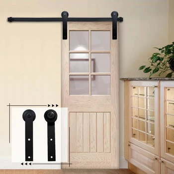 Sliding Barn Door Hardware Kit Top Mounted Hanger Track Black Steel Closet Roller Rail for Single Doors
Sliding Barn Door Hardware Kit Top Mounted Hanger Track Black Steel Closet Roller Rail for Single Doors