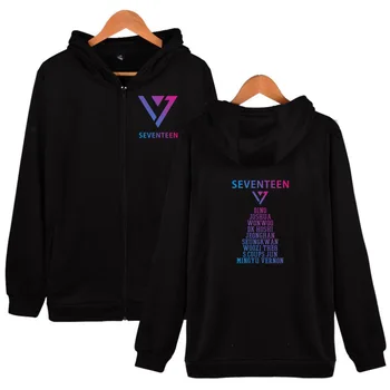 Kpop SEVENTEEN Streetwear Fashion Loose Long Sleeves Zipper Sweatshirts Women Korean Hip Hop Loose Hoodies Female Hooded Clothes
Kpop SEVENTEEN Streetwear Fashion Loose Long Sleeves Zipper Sweatshirts Women Korean Hip Hop Loose Hoodies Female Hooded Clothes
