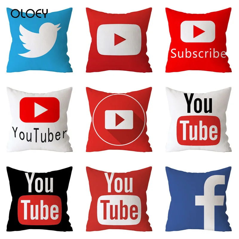 Modern Decorative Pillow Case Youtube Throw Pillow Case Red Square Pillow Case Home Decoration Velvet Movie Unique Pillow Case .