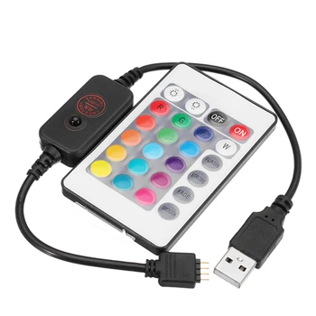 CLAITE DC5V USB 4Pins 3 Channels LED Wirlesss Controller with 24 Keys Remote Control for LED RGB Strip Light Power Supply
CLAITE DC5V USB 4Pins 3 Channels LED Wirlesss Controller with 24 Keys Remote Control for LED RGB Strip Light Power Supply