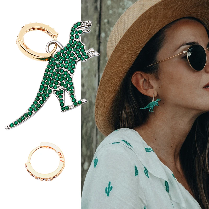 New Asymmetrical Gold Color Cubic Zirconia Small Hoop Earrings With Dinosaur Charm Green Zirconia Dinosaur Mini Hoop Earring
New Asymmetrical Gold Color Cubic Zirconia Small Hoop Earrings With Dinosaur Charm Green Zirconia Dinosaur Mini Hoop Earring