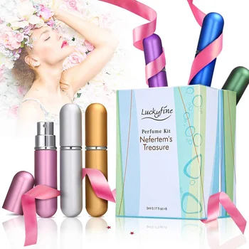 6Pcs Portable Perfume Atomizer Spray Bottles Dispenser Set Spicy Wood Tone Aquatic Wood Tune Oriental Flower Travel Container
6Pcs Portable Perfume Atomizer Spray Bottles Dispenser Set Spicy Wood Tone Aquatic Wood Tune Oriental Flower Travel Container