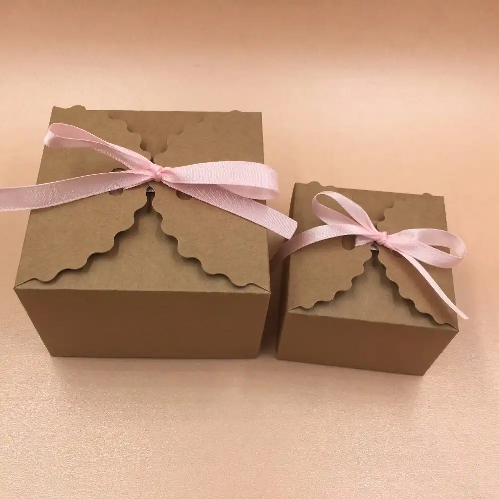 20pcs/lot kraft paper square candy box rustic wedding favors