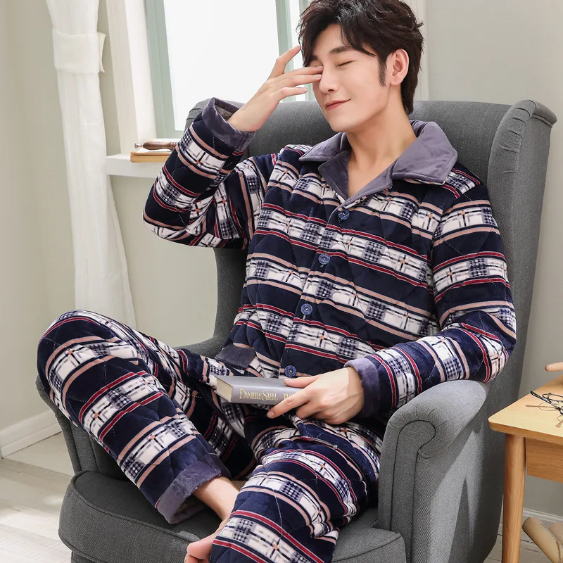 Coral Velvet Quilted Pajamas Men's Winter Thick plus Velvet Warm Cotton-padded Jacket Three Layer Tracksuit Dissection Set 2597
Coral Velvet Quilted Pajamas Men's Winter Thick plus Velvet Warm Cotton-padded Jacket Three Layer Tracksuit Dissection Set 2597