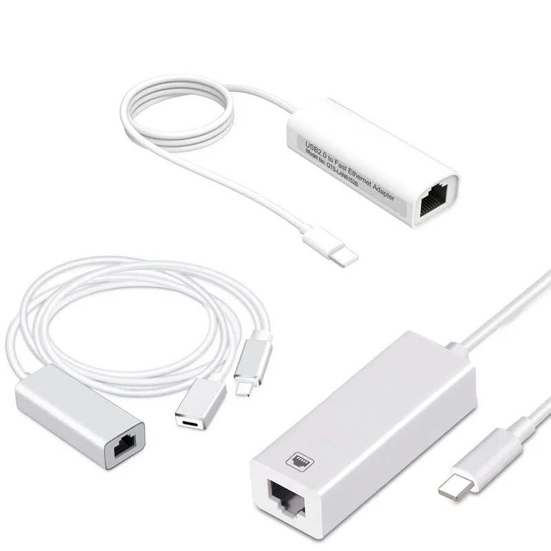 

Phone Ethernet Adapter To RJ45 LAN Wired Network Link Cable for IPhone Xs MAX XR 6 7 8 Plus for IPad Surf The Internet Directly