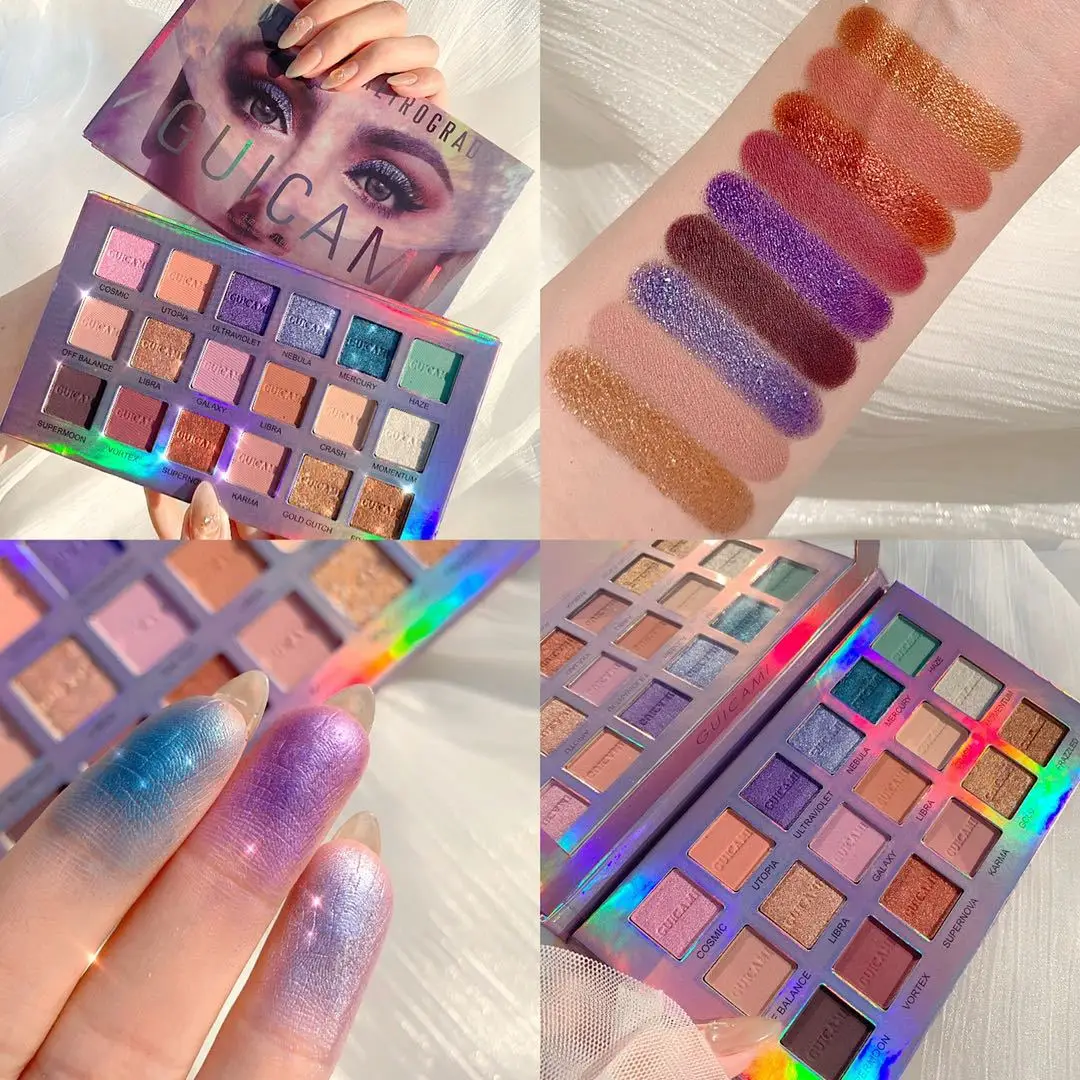GUICAMI 18 Colors Mercury Retrograde Eyeshadow Palette Shimmer Matte Glitter Pigmented Eye Shadow Powder Makeup Metallic Eyes
GUICAMI 18 Colors Mercury Retrograde Eyeshadow Palette Shimmer Matte Glitter Pigmented Eye Shadow Powder Makeup Metallic Eyes
