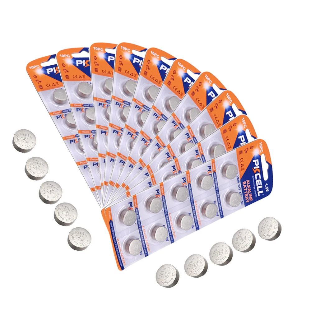 100Pcs PKCELL AG13 LR44 1.5V Button Coin Cell Alkaline batteries 357A A76 303 SR44SW SP76 L1154 RW82 RW42
100Pcs PKCELL AG13 LR44 1.5V Button Coin Cell Alkaline batteries 357A A76 303 SR44SW SP76 L1154 RW82 RW42