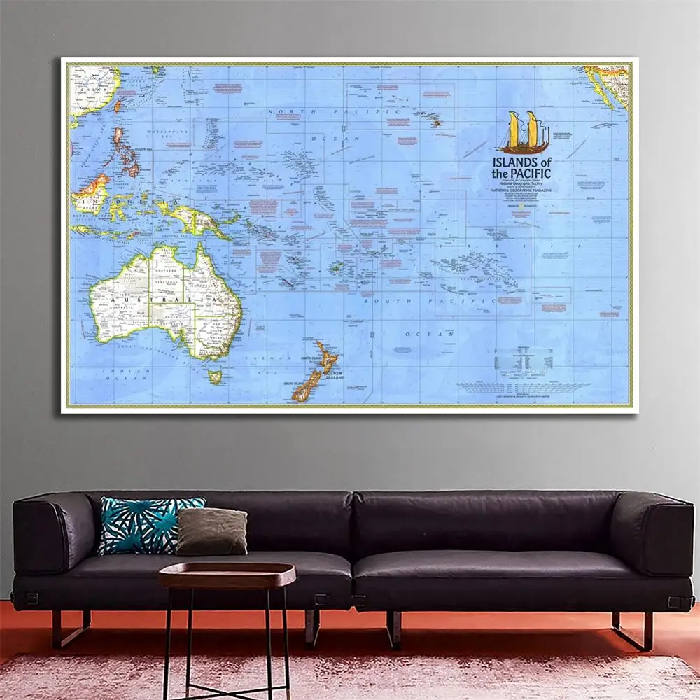 60x90cm HD Fine Canvas Spray Painting Map Of The Islands Of The Pacific Ocean Creative Wall Map For Home Decor
60x90cm HD Fine Canvas Spray Painting Map Of The Islands Of The Pacific Ocean Creative Wall Map For Home Decor
