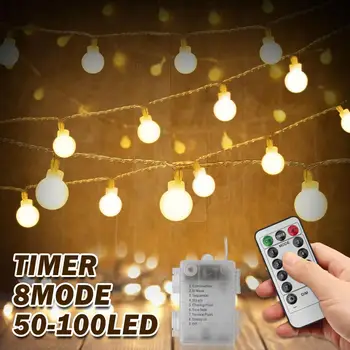 Dimmable/Memory Function 10m 100 LED Globe String Lights Outdoor Waterproof Christmas Fairy Battery Operated Garland Garden Dorm
Dimmable/Memory Function 10m 100 LED Globe String Lights Outdoor Waterproof Christmas Fairy Battery Operated Garland Garden Dorm