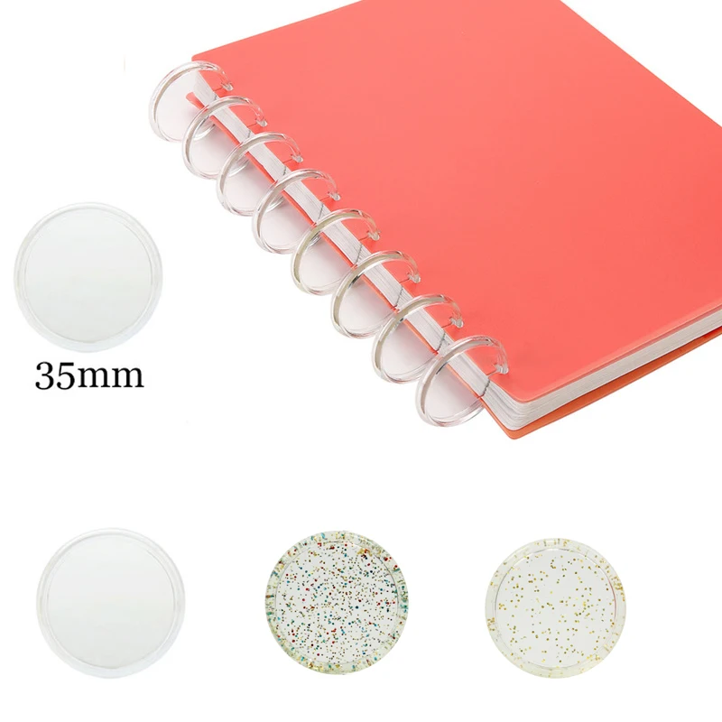 55PCS 35MM Transparent Mushroom Buckle Notebook Loose-Leaf Planner Discs Plastic Binding Ring Solid Buckle Binder Notebook
55PCS 35MM Transparent Mushroom Buckle Notebook Loose-Leaf Planner Discs Plastic Binding Ring Solid Buckle Binder Notebook