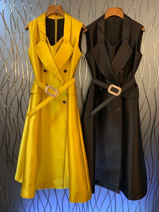 2019 Early Autumn New Woman's Irregular Neckband Double-row Button Belt Back Zipper Sleeveless Dress 907
2019 Early Autumn New Woman's Irregular Neckband Double-row Button Belt Back Zipper Sleeveless Dress 907