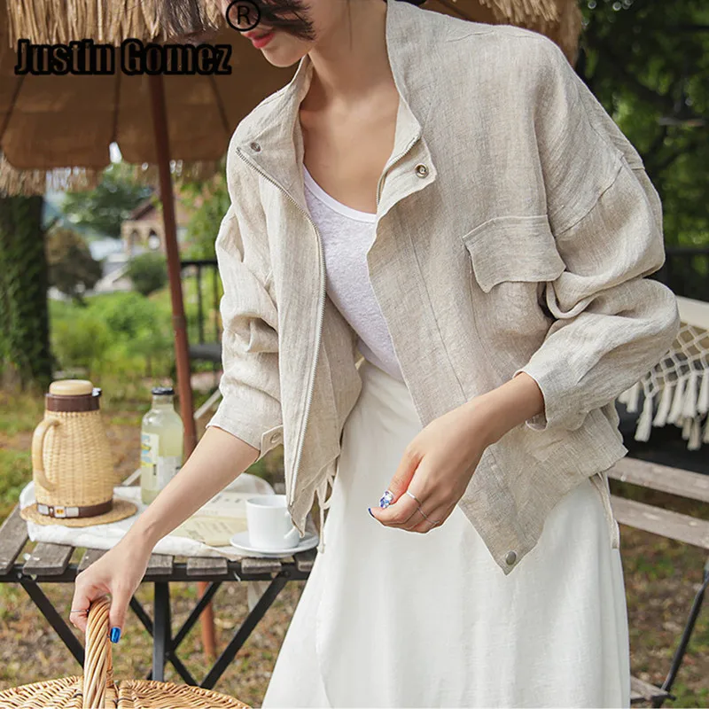 Cute Loose Casual Cotton and Linen Coat Female Autumn High Quality Women Short Overcoat Tooling Zipper Jacket Woman Spring 2019
Cute Loose Casual Cotton and Linen Coat Female Autumn High Quality Women Short Overcoat Tooling Zipper Jacket Woman Spring 2019