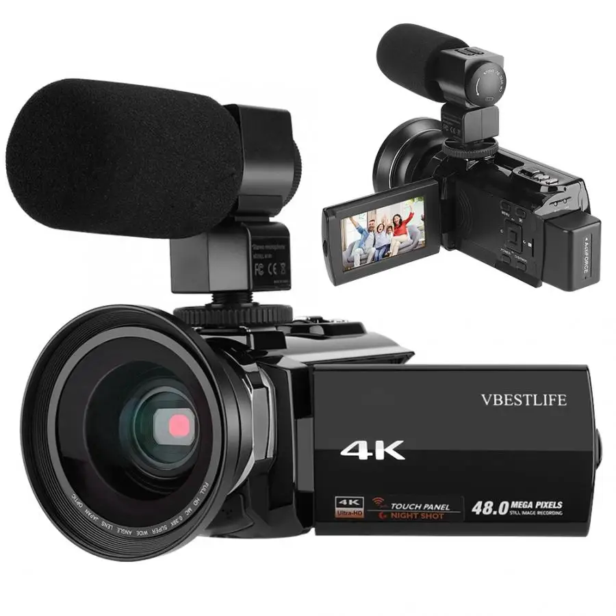 4K 48MP WiFi Digital Video Camera Portable Handheld Camcorder with Wide Angle Macro Lens External Mic LED Fill Light IR Night
4K 48MP WiFi Digital Video Camera Portable Handheld Camcorder with Wide Angle Macro Lens External Mic LED Fill Light IR Night
