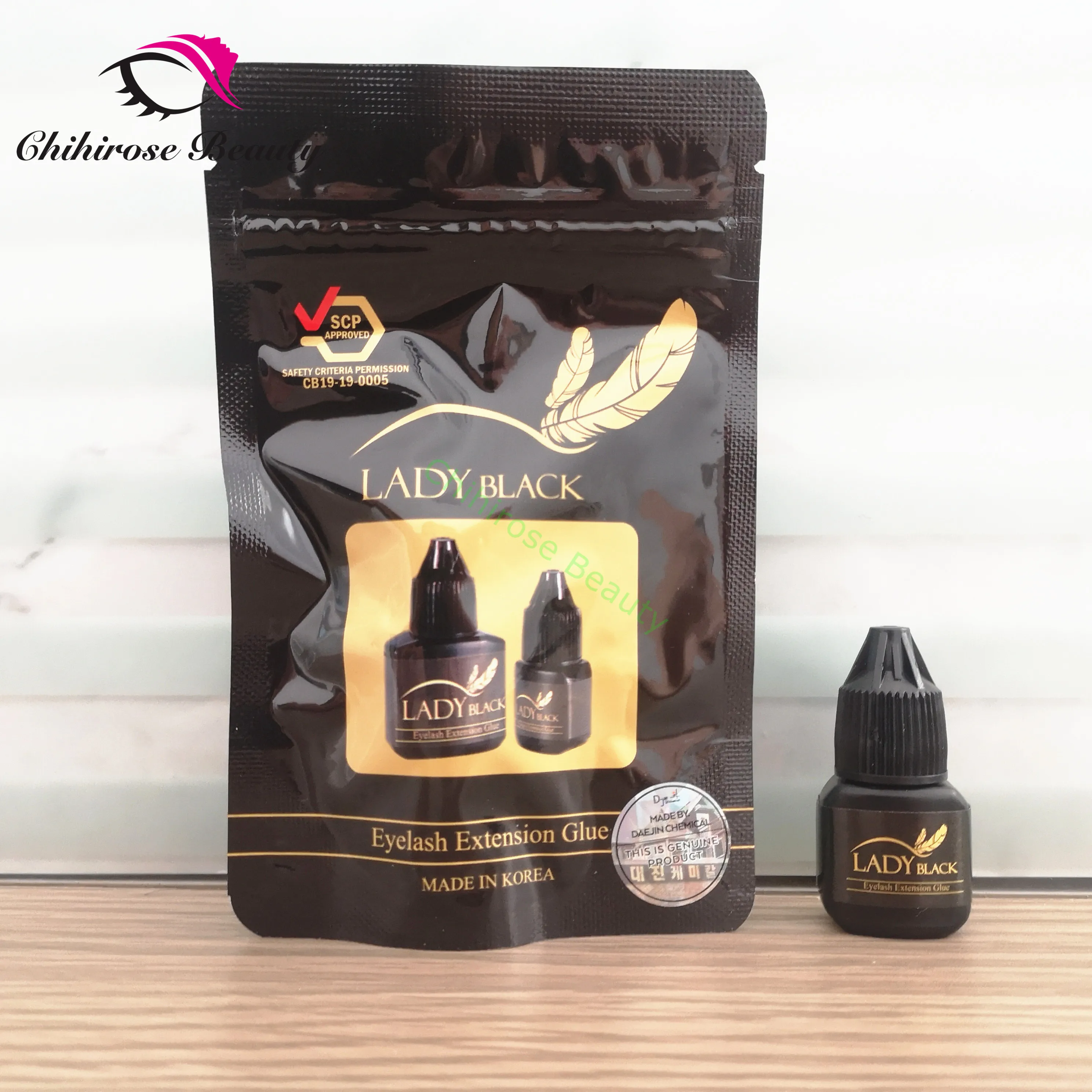 Клей для наращивания ресниц black Lady 5 бутылок оригинал низкое раздражение быстрая