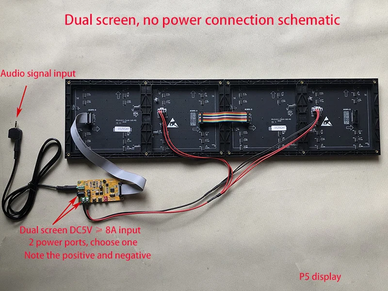 Full Color RGB Music Audio Spectrum Display Screen KTV Stage LED Rhythm Light 64 Mode Level Indicator VU Meter DIY