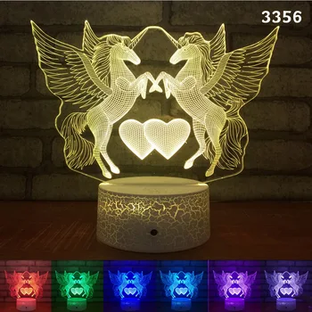 3D LED Night light luminaria lampara Unicorn Angel Love Heart 7 Color Change Crack Table lamp Birthday Christmas New Year Gift
3D LED Night light luminaria lampara Unicorn Angel Love Heart 7 Color Change Crack Table lamp Birthday Christmas New Year Gift