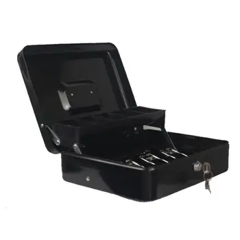 Key Cashier Box Cash Box Lock Cash Box Metal Money Box Mini Safe Cash Register Secure Lock With Coin Tray For Petty Cash (Black)
Key Cashier Box Cash Box Lock Cash Box Metal Money Box Mini Safe Cash Register Secure Lock With Coin Tray For Petty Cash (Black)