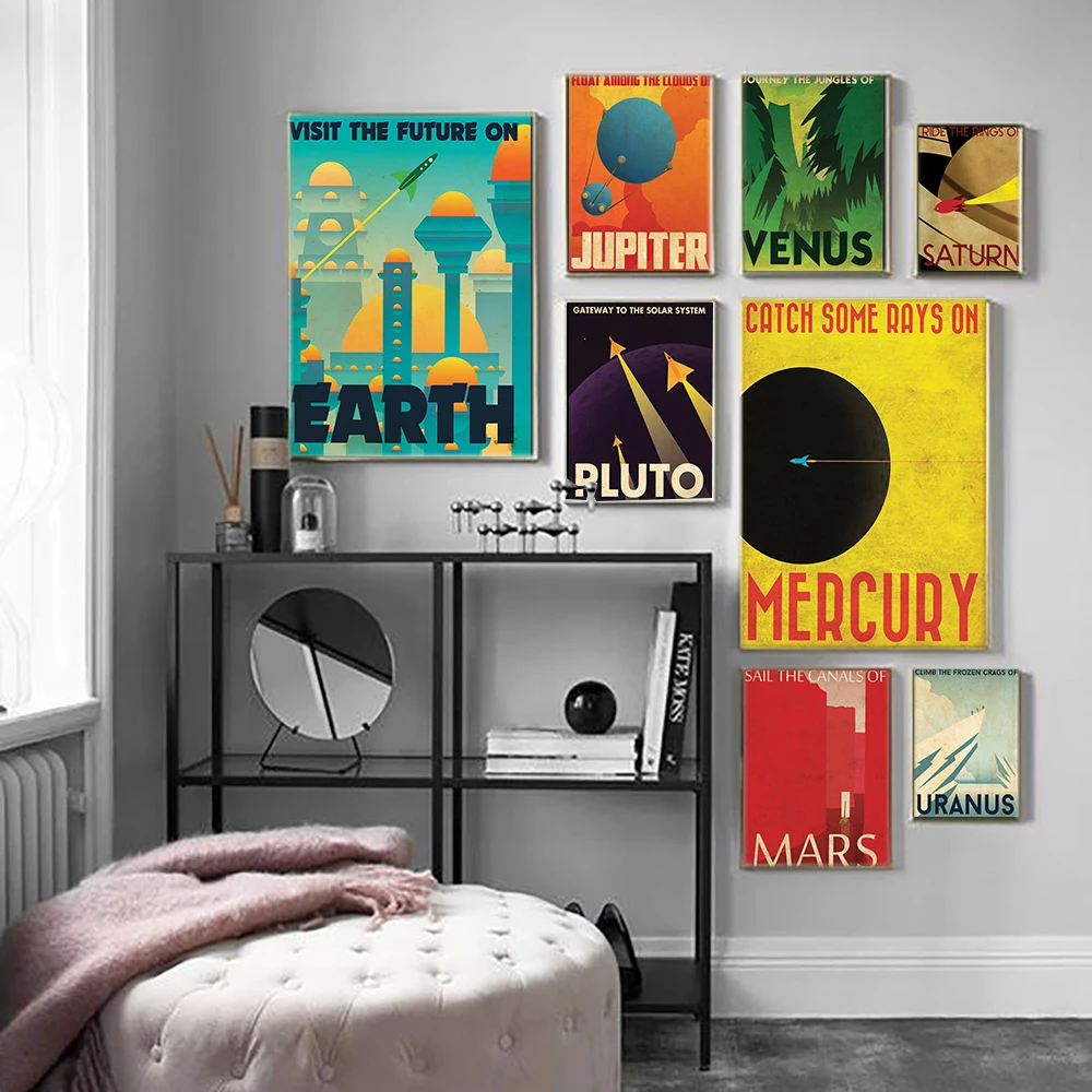 Mid-20th Century Space Travel Vintage Retro Poster Print Vision Series HD Print Wall Art Painting Living Room Home Decoration
Mid-20th Century Space Travel Vintage Retro Poster Print Vision Series HD Print Wall Art Painting Living Room Home Decoration