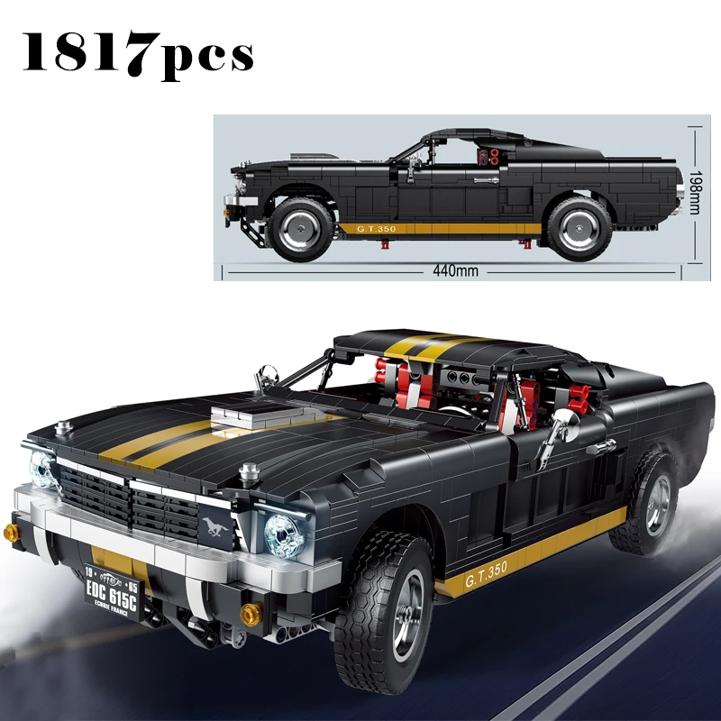 Конструктор MOC 1817 шт. городской Мустанг GT 350-H механический гоночный автомобиль
