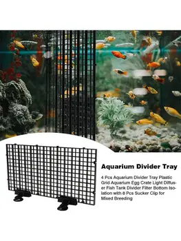 4PCS Aquarium Divider Fish Tank Isolation Grid Plate Bottom Filter Tray Betta Fish Guppies Segregation Board With Sucker Clip
4PCS Aquarium Divider Fish Tank Isolation Grid Plate Bottom Filter Tray Betta Fish Guppies Segregation Board With Sucker Clip