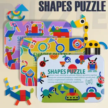 Colorful pattern geometric shape puzzle intelligence jigsaw puzzle tin box animal shape spelling music wooden children's toys
Colorful pattern geometric shape puzzle intelligence jigsaw puzzle tin box animal shape spelling music wooden children's toys