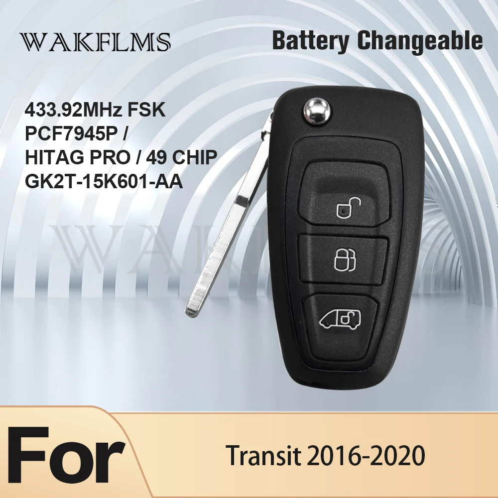 GK2T-15K601-AA для Ford Transit 2016 2017 2018 2019 2020 433 МГц ID49 дистанционный ключ-брелок от машины