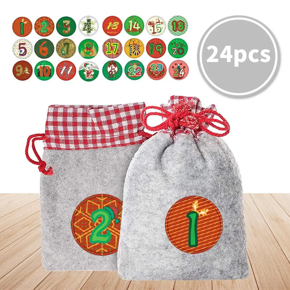 24pcs Christmas Gift Candy Burlap Bag Calendar Countdown Candy Storage Pouch Bag DIY Christmas Advent Calendar Xmas Fabric Bag
24pcs Christmas Gift Candy Burlap Bag Calendar Countdown Candy Storage Pouch Bag DIY Christmas Advent Calendar Xmas Fabric Bag