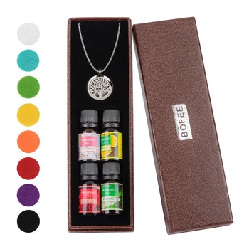 BOFEE Tree of Life Essential Oil Diffuser Necklace Set 4 Oils 10ML Perfume Aromatherapy 316L Steel Locket 30mm Gift With 8 Pads
BOFEE Tree of Life Essential Oil Diffuser Necklace Set 4 Oils 10ML Perfume Aromatherapy 316L Steel Locket 30mm Gift With 8 Pads