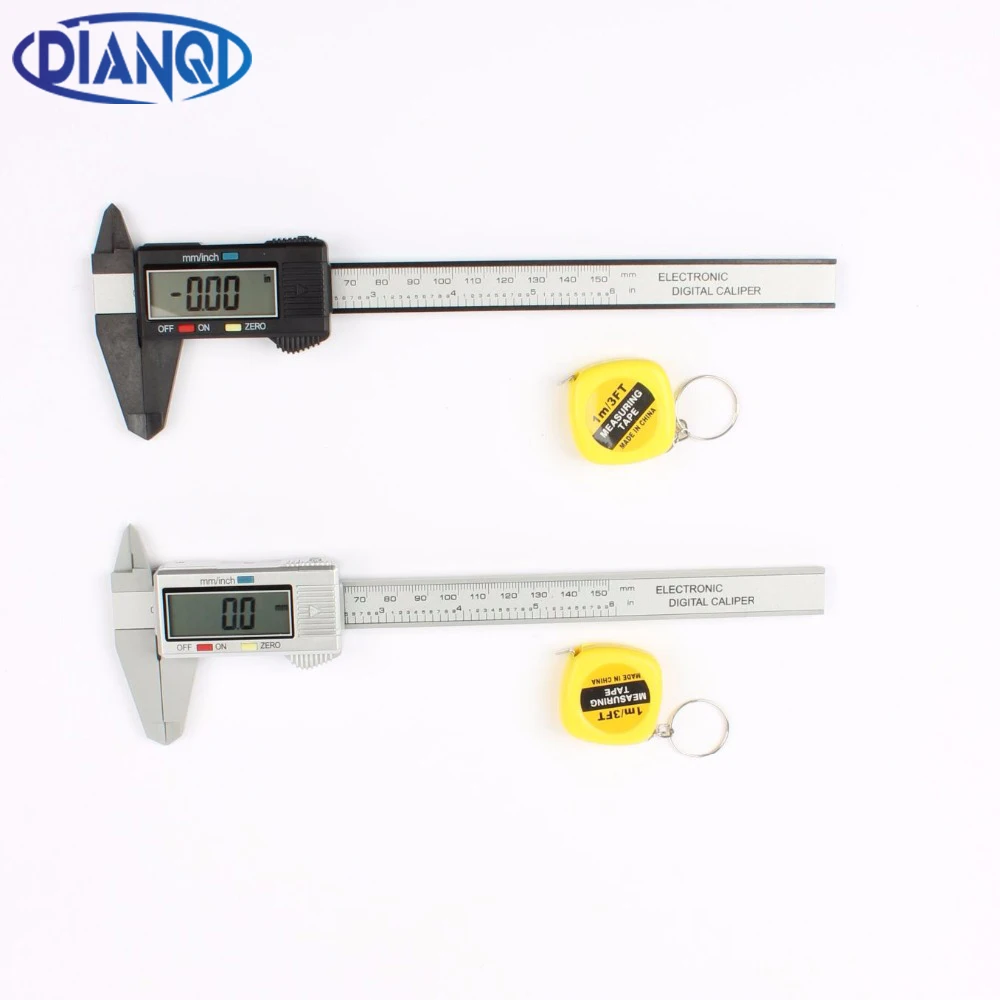 Free shipping 150mm 6 inch LCD Digital Electronic Carbon Fiber Vernier Caliper Gauge Micrometer Measuring Tool 1m tape measure |