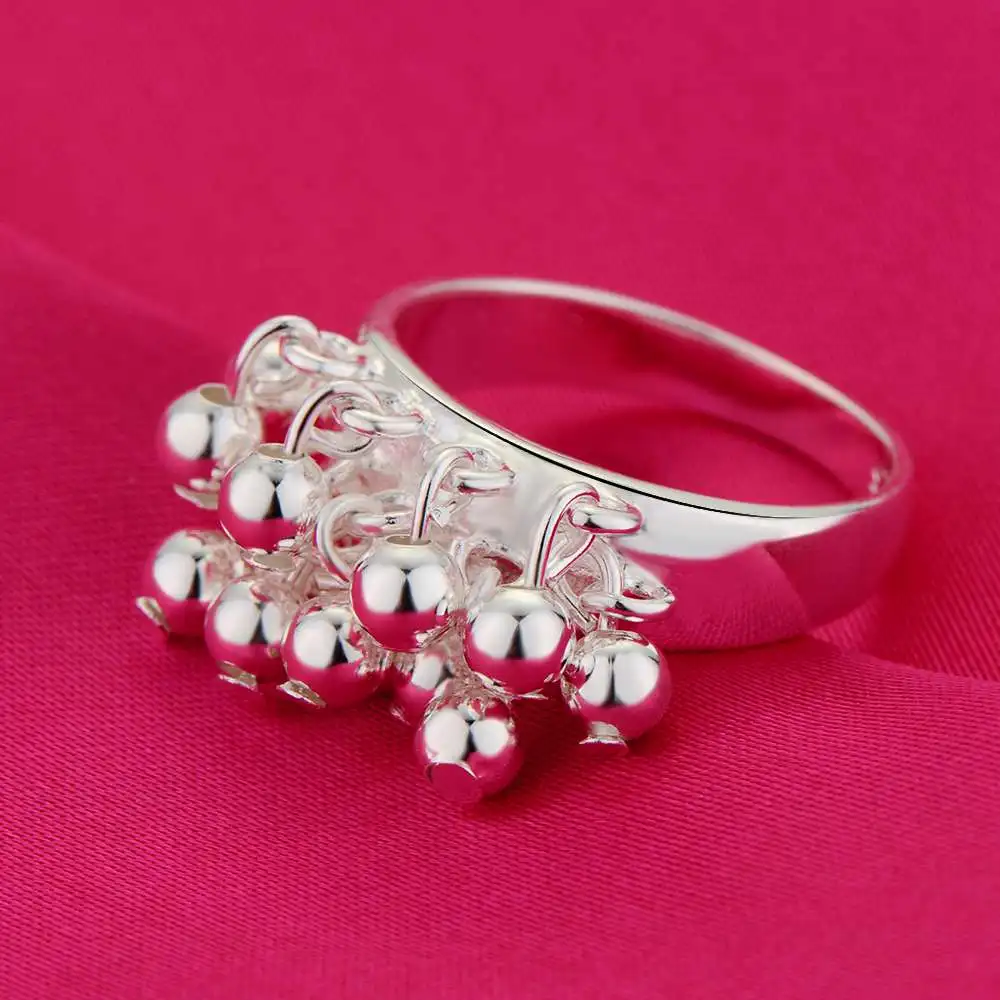 Фото Низкая цена серебряный цвет милые виноградные бусы Женское кольцо на палец