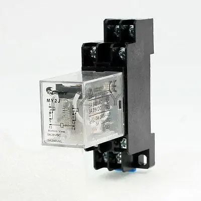MY2J AC 6V Coil General Purpose Relay DPDT 8 Pin 5A 240VAC/28VDC w Socket Base
MY2J AC 6V Coil General Purpose Relay DPDT 8 Pin 5A 240VAC/28VDC w Socket Base