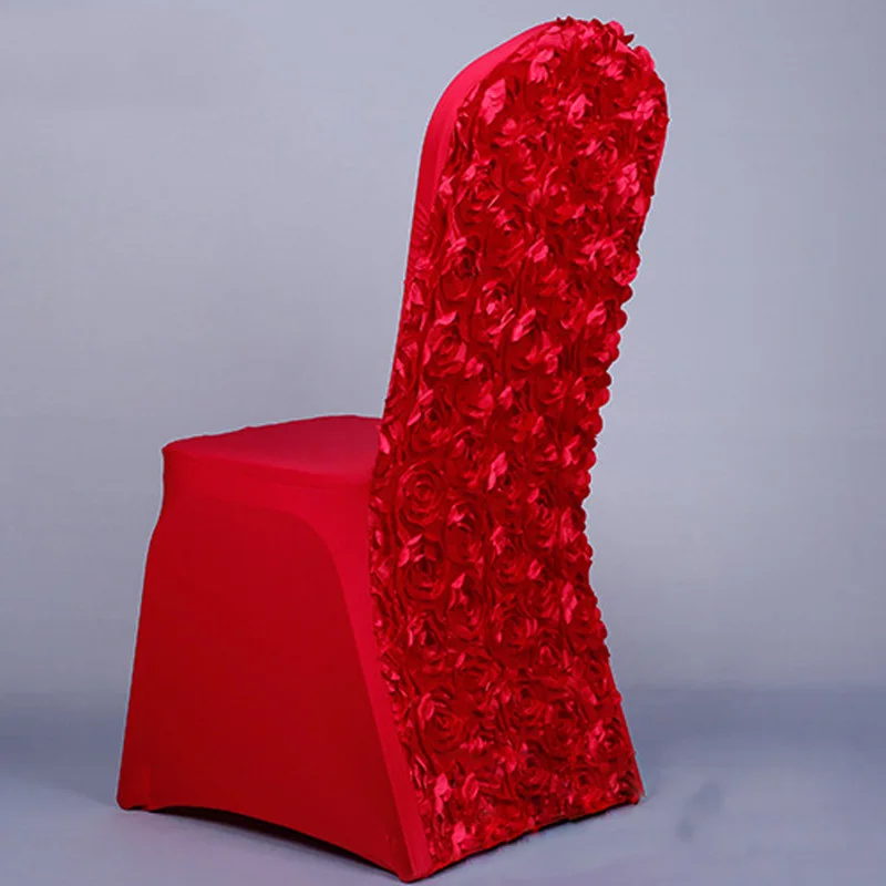 Spandex Stretch 3D Cloth Rose Flower Wedding Room Chair Cover Party Venue Decor~