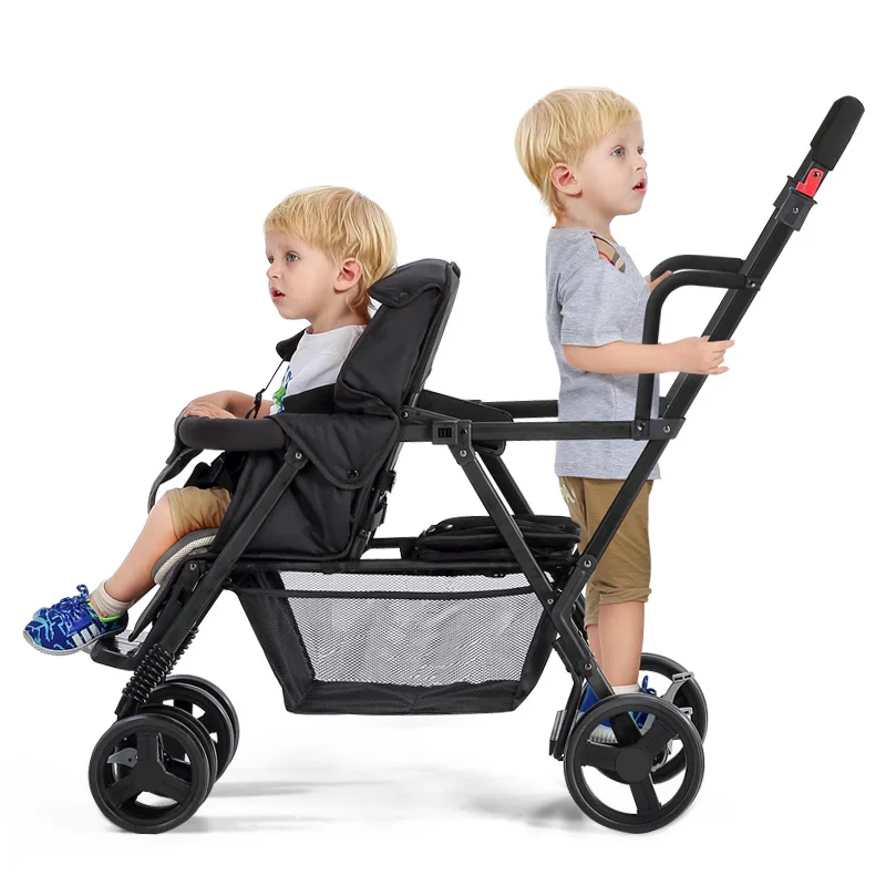 Foldable twin baby stroller second child double easy folding light can lie and sit multiple mode conversion | Мать и ребенок