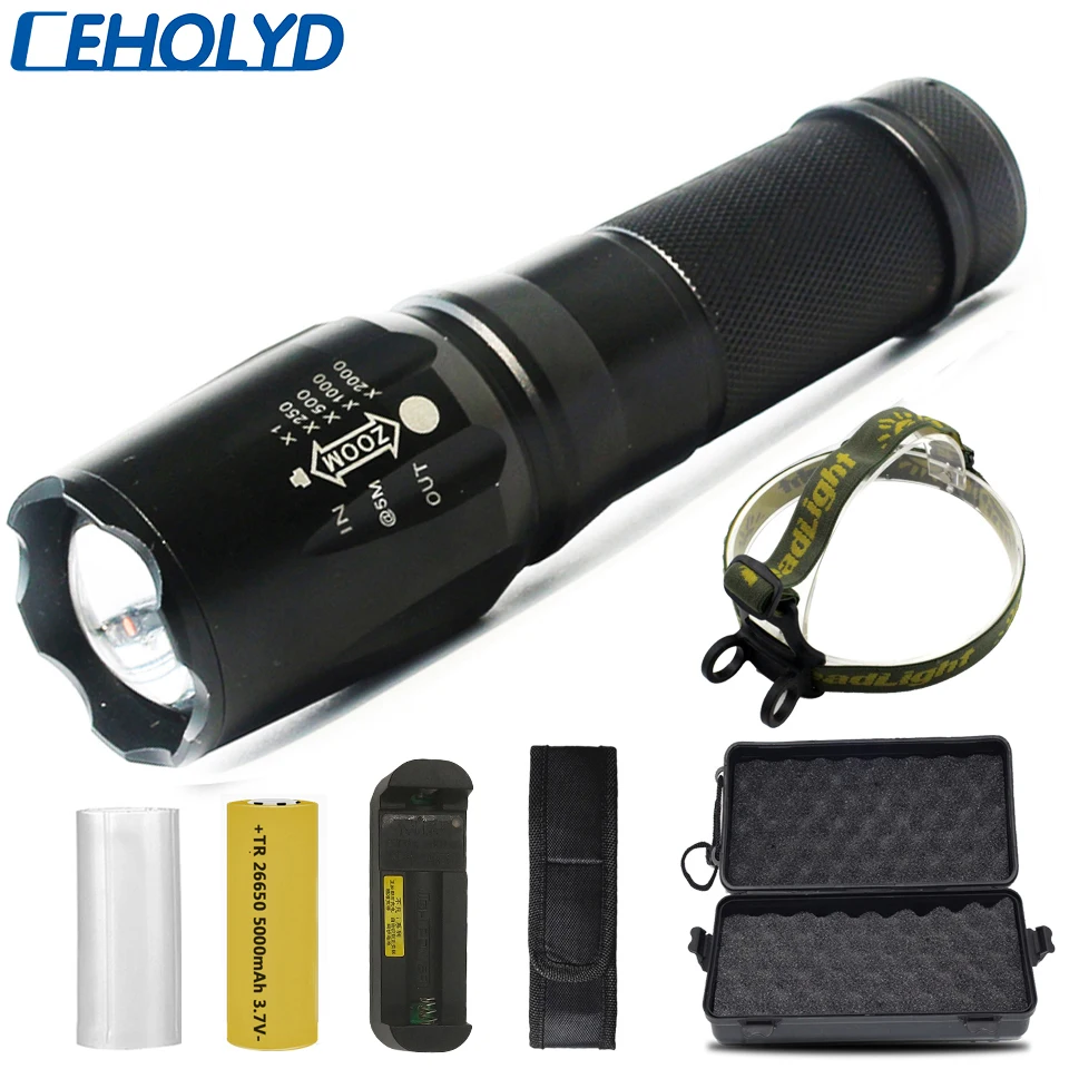 

XHP50.2 4-core High Quality LED Flashlight 5 Modes Waterproof Zoomable Torch 26650/18650/AAA Battery XM-L T6 Lantern for Camping